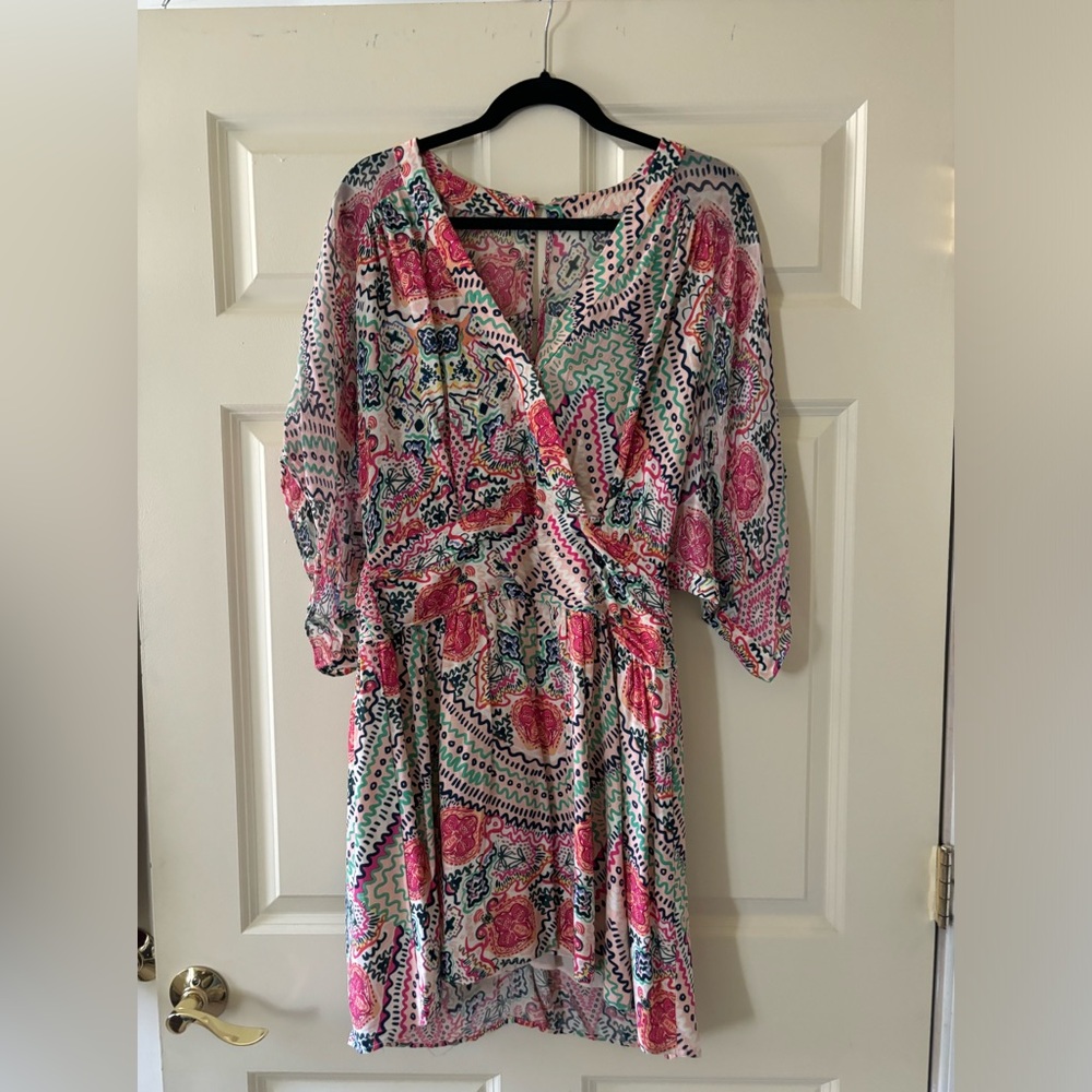 Maeve by Anthropologie printed kimono style lined dress